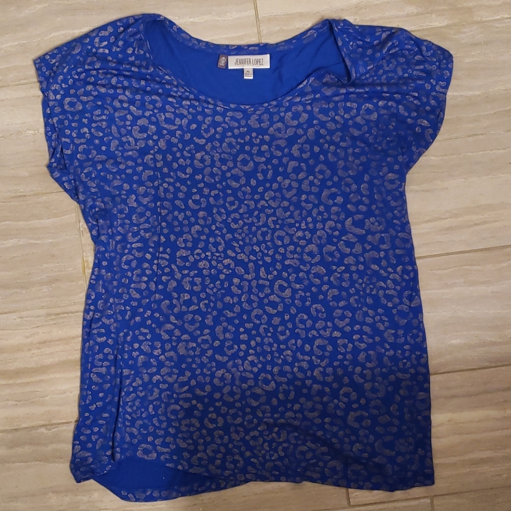 Blue leopard top